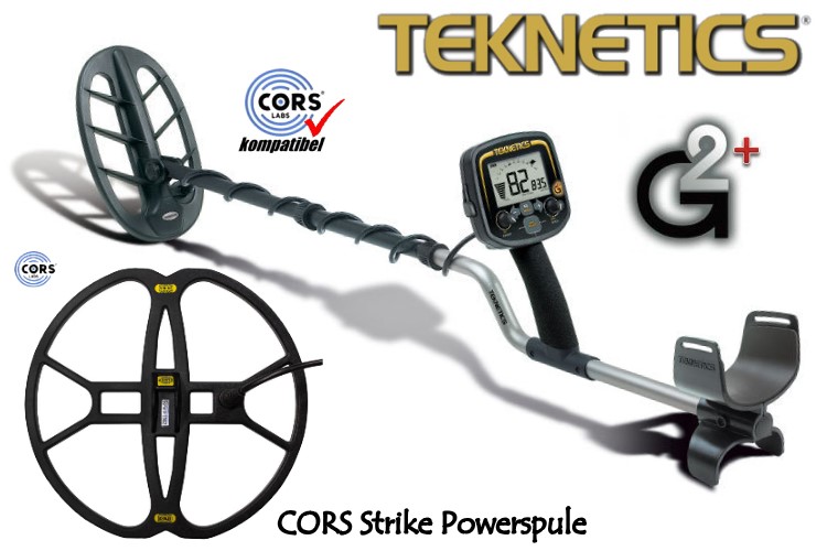 Teknetics G2 plus Metallsuchgerät mit CORS Strike Hochleistungsspule