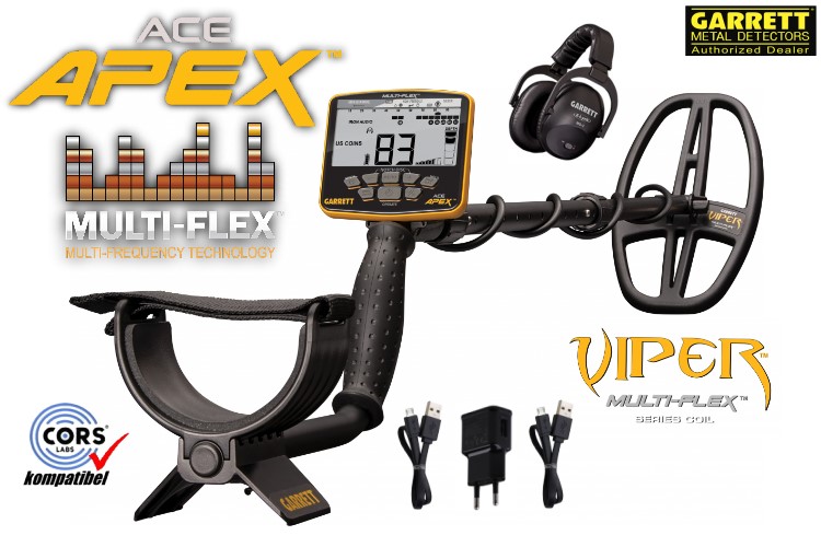 Garrett ACE APEX Metallsuchgerät mit Funkkopfhörer