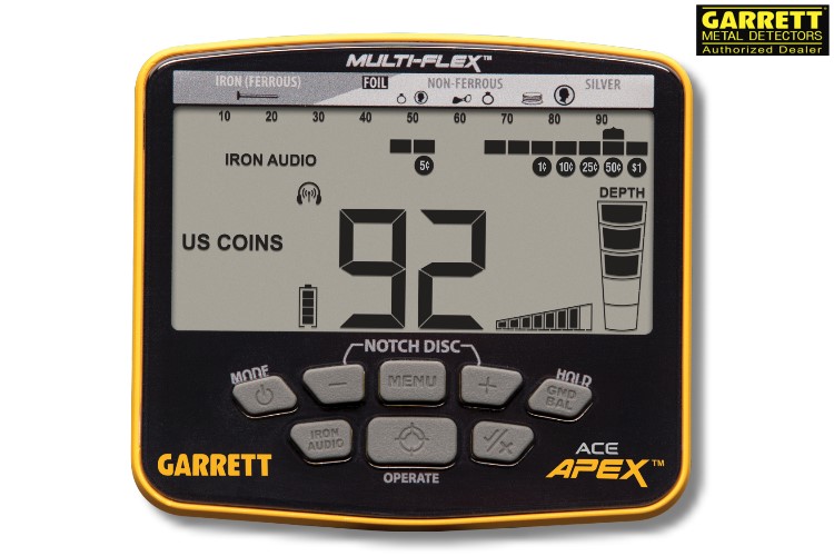 Garrett ACE APEX Metallsuchgerät mit Funkkopfhörer (wireless)